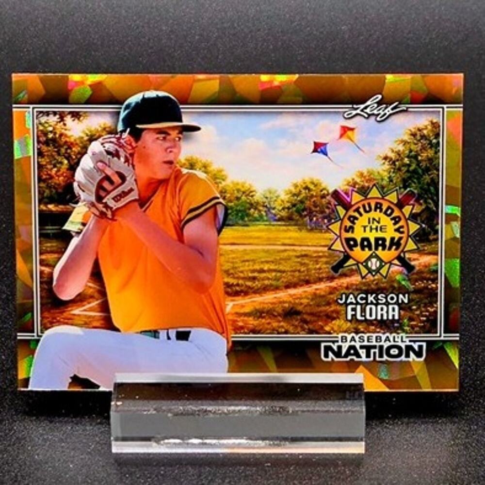 Jackson Flora 1/1 Gold Cracked Ice Saturday in the Park Giants Draft Pick